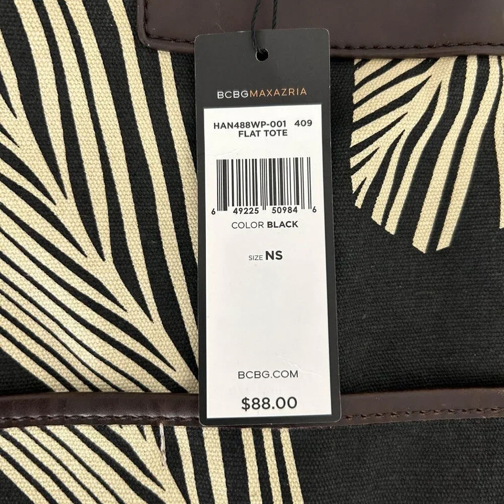BCBGMaxAzria Palm Leaf Flat Tote Bag NWT